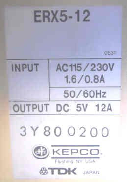 BOARD, CIRCUIT, ASSEMBLY, POWER SUPPLY KEPCO # ERX5-12