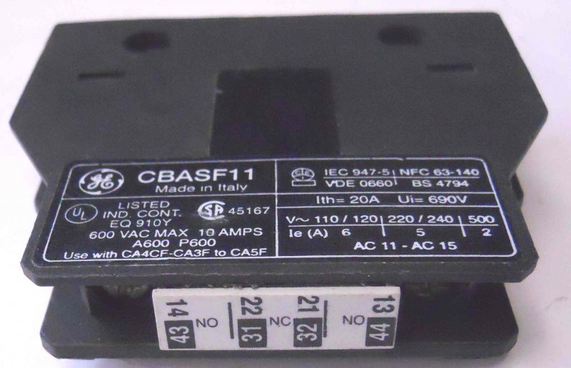 CONTACT, AUXILLARY, FOR GENERAL ELECTRIC CONTACTORS