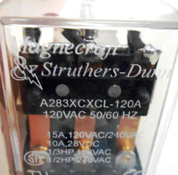 RELAY, BASE, KUP, 3PDT, 120 VAC STRUTHERS-DUNN A283XCXCL-120A