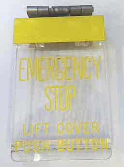 COVER. EMERGENCY STOP SWITCH, HINGED, AS SHOWN MONTGOMERY # USP23893001