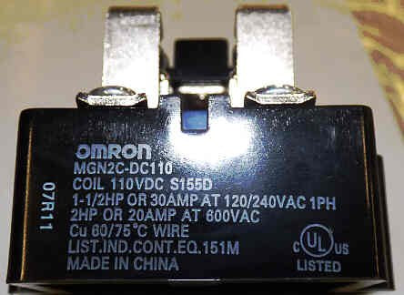 RELAY, POWER, MAGNETIC BLOWOUT, DPDT, 110 VDC OMRON # MGN2C-DC110
