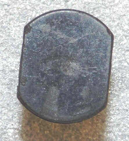 BUTTON, BLACK, MOTHER OF PEARL CENTER, 5/8 X 13/16 ES # FF-1355 VINTAGE