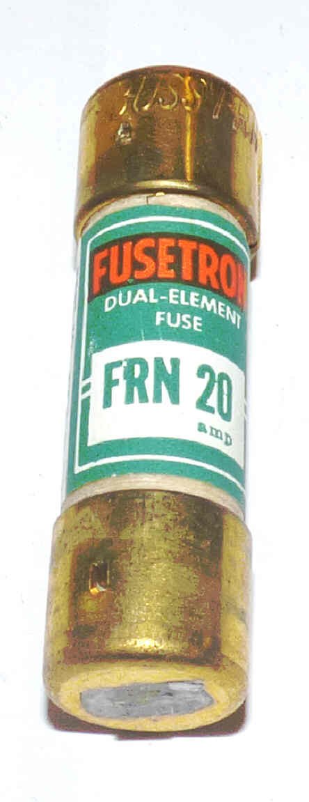 FUSE, TIME DELAY, OBSOLETE STYLE RK-5, 20 AMP, 250V BUSS # FRN-20