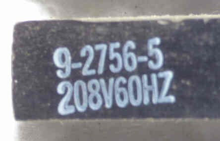 COIL, CONTACTOR, 208 VAC, 60HZ CUTLER-HAMMER # 9-2756-5