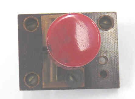 ASSEMBLY, BUTTON, RED, 7/8 DIAMETER, WITH BASE & CONTACTS VINTAGE