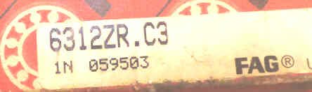 BEARING, DEEP GROOVE, SEALED, 60 x 130 x 31mm FAG 6312ZR.3
