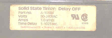 TIMER, ADJUSTABLE, 1-1023 SECONDS, 90-240 VAC, 1 AMP ADAMS # A-103B4