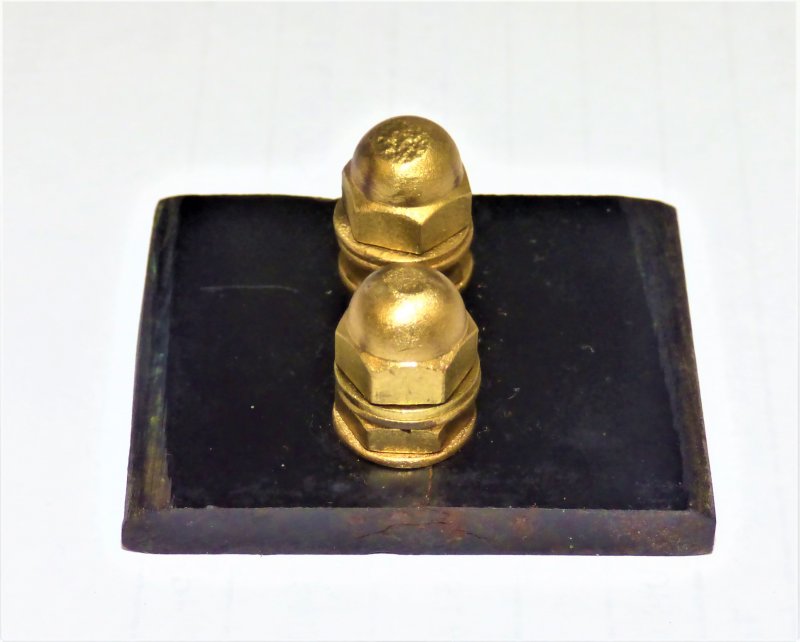 ASSEMBLY, BASE (INSULATOR) WITH (2) ST-D01 BRASS ACORN NUTS STALEY # 1105-03