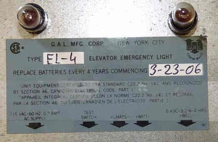 LIGHT, EMERGENCY, ASSEMBLY, WITH BATTERY GAL # EMER-0001N