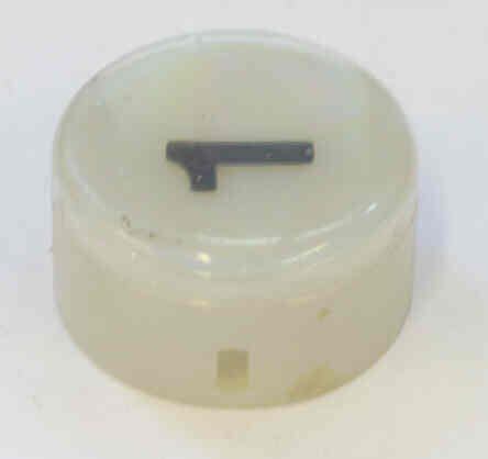 BUTTON, WHITE, CLEAR CAP, MARKED 1 IN BLACK WESTINGHOUSE # 5207D59G01