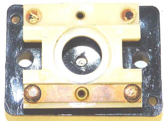 PRESSEL, BUTTON, MONITOR, WITH CONTACTS, SS, MARKED 'RESET' IN RED