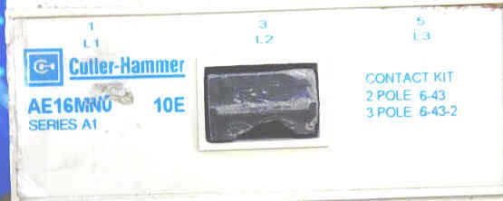 CONTACTOR, SIZE M, 3 POLE, 120 VAC COIL, WITH AUX, CUTLER HAMMER # AE16MNO