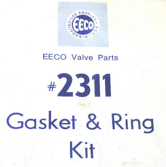 KIT, GASKET & SEAL, EECO # 2311
