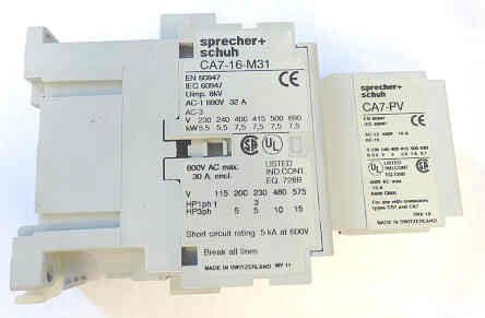 RELAY, 3 N.O. CONTACTS, 1 N.C., I N.O. & 1 N.C AUX, 120 VAC COILS & S CA7-16-M31