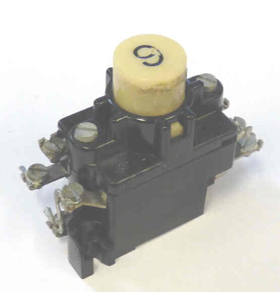 BUTTON, ASSEMBLY, WHITE. MARKED # 6, CURTIS # T1428 2