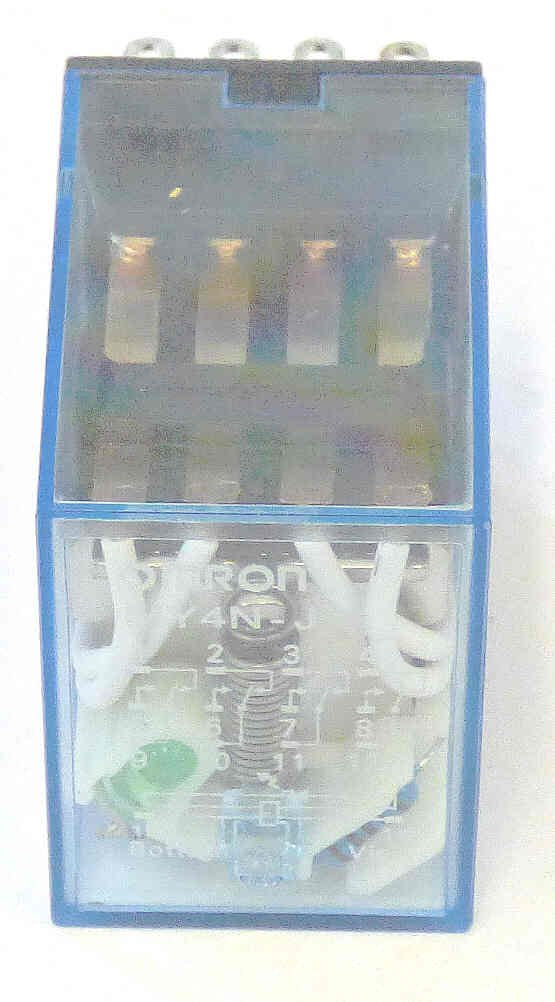 RELAY, ICE CUBE 4PDT, 12 VDC, WITH INDICATOR, OMRON # MY4N-J-12VDC