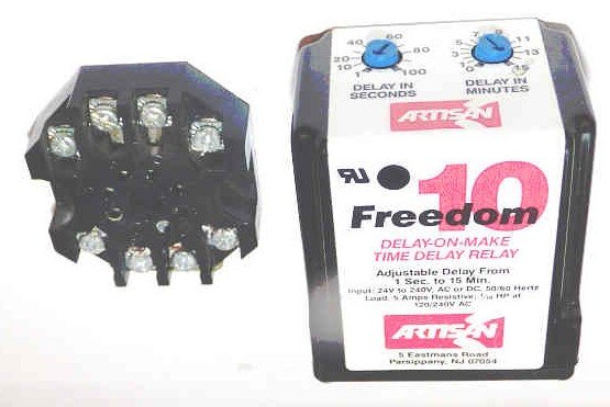 TIMER, 1-100 SECS, O-10 MINS, DPDT, 24-240 VAC ARTISAN FREEDOM10 OCTAL
