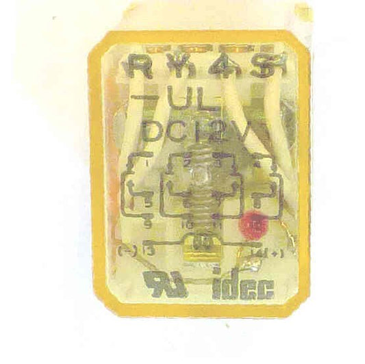 RELAY, 4PDT ICE CUBE, 12 VDC, NEON IDEC # RY4S-U-12DC
