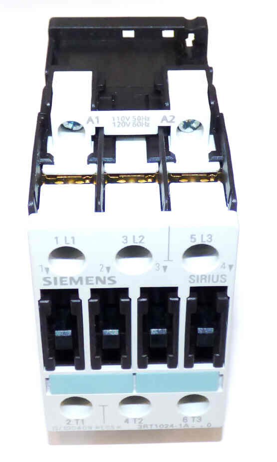 CONTACTOR, 3 POLE, 110-120 VAC,SIZE SO, SIEMENS # 3RT1024-1AK60