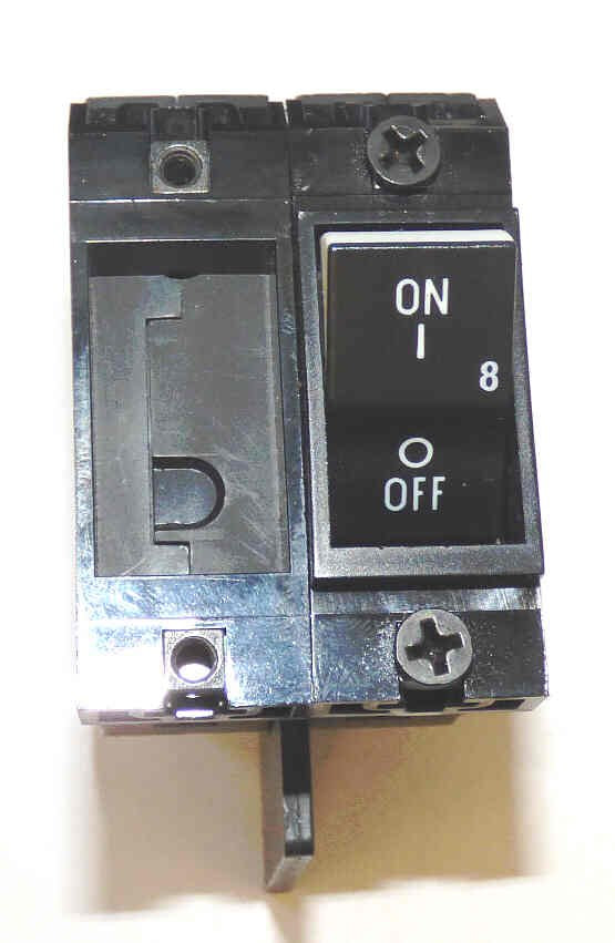 CIRCUIT BREAKER, 250 VOLT, 10 A, ROCKER STYLE, MARKED ON/OFF SENSATA # LEGBX11-1