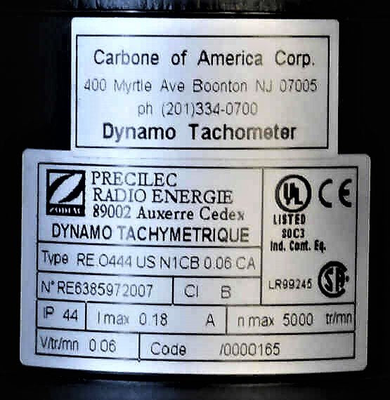 TACHOMETER GENERATOR, RADIO ENERGIE # REO444USNICB0.06CA