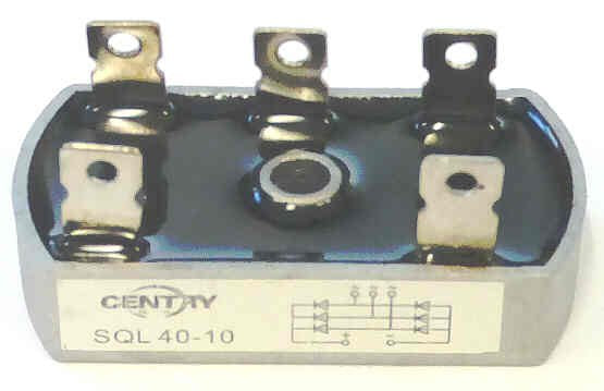 RECTIFIER, BRIDGE, 5 PRONG, 3PH, 40A, 1600V CENTRY SQL 40-10