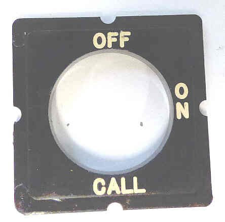 HALO, SQUARE KEYED SWITCH, BLACK, MARKED OFF-ON-CALL IN WHITE ADAMS # A449B119