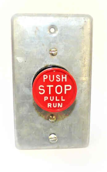SWITCH, STOP, PIT, PUSH TO STOP, 1 N.O./ 1 N.C. CONTACT DOVER # 9810961