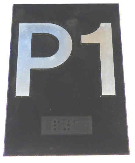 PLATE, BRAILLE, HALL, 4 X 3 SELF ADHESIVE MARKED P1