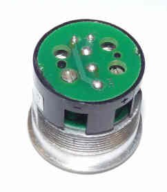 BUTTON, BRASS FINISH, CONCAVE, RED LED 6 VDC,MM III OTIS # AAA23500AK165