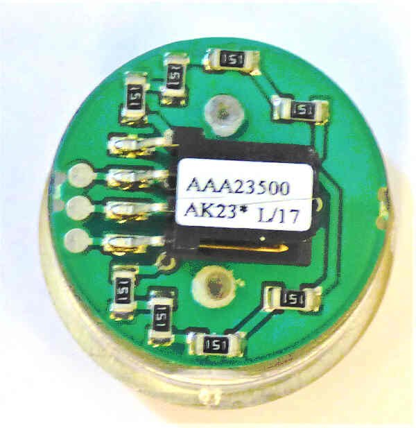 BUTTON, BRONZE, FLAT, RAISED BEZEL, GREEN LED 24VDC, 311 OTIS # AAA23500AK23