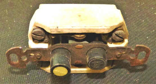 SWITCH. PUSH BUTTON, ON-OFF, PORCELAIN ENCLOSURE, OBSOLETE A H & H # 3582-1