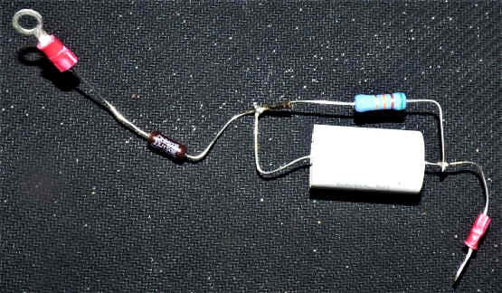 CAPACITOR, ASSEMBLED AS SHOWN, 600 VOLT, 1 MFD, COURION # 01-053101