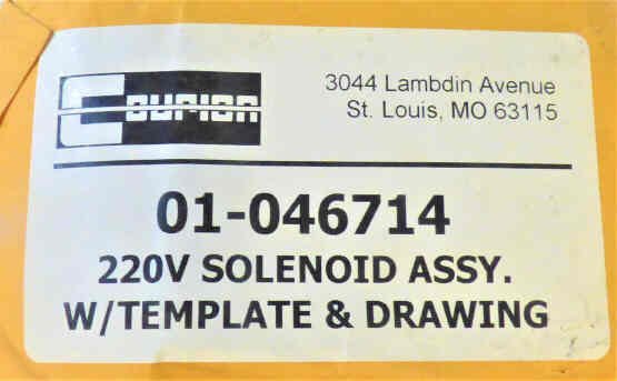 SOLENOID, 220 VAC, USED WITJ X-MASS RELAYS, COURION # 01-046714