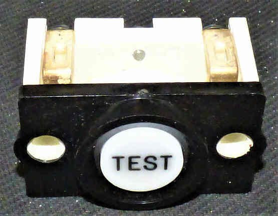 BUTTON, WHITE, BLACK BEZEL, MARKED TEST NON LIGHT UP, TYPE RBW