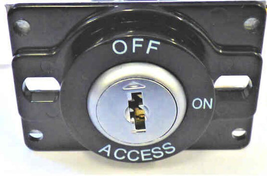SWITCH, KEYED, MONITOR, ACCESS, MARKED ON-OFF-ACCESS, AS SHOWN
