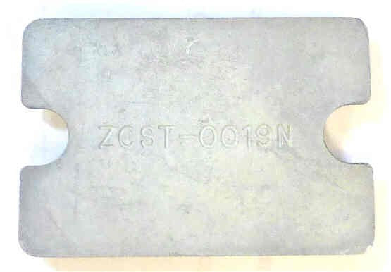 PLATE, BRAILLE, 1 1/4 SQUARE MOUNTED ON 2.25 X 1.5 BACK MARKED ZCST-0008N