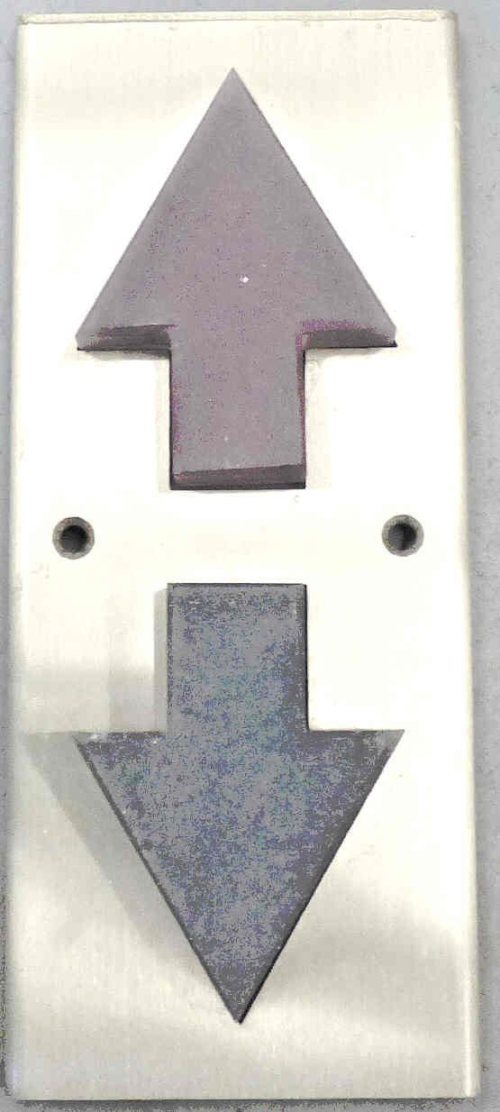 LANTERN, HALL, DIRECTION ARROWS, RED & GREEN, SS FACEPLATE 4.25 x 10