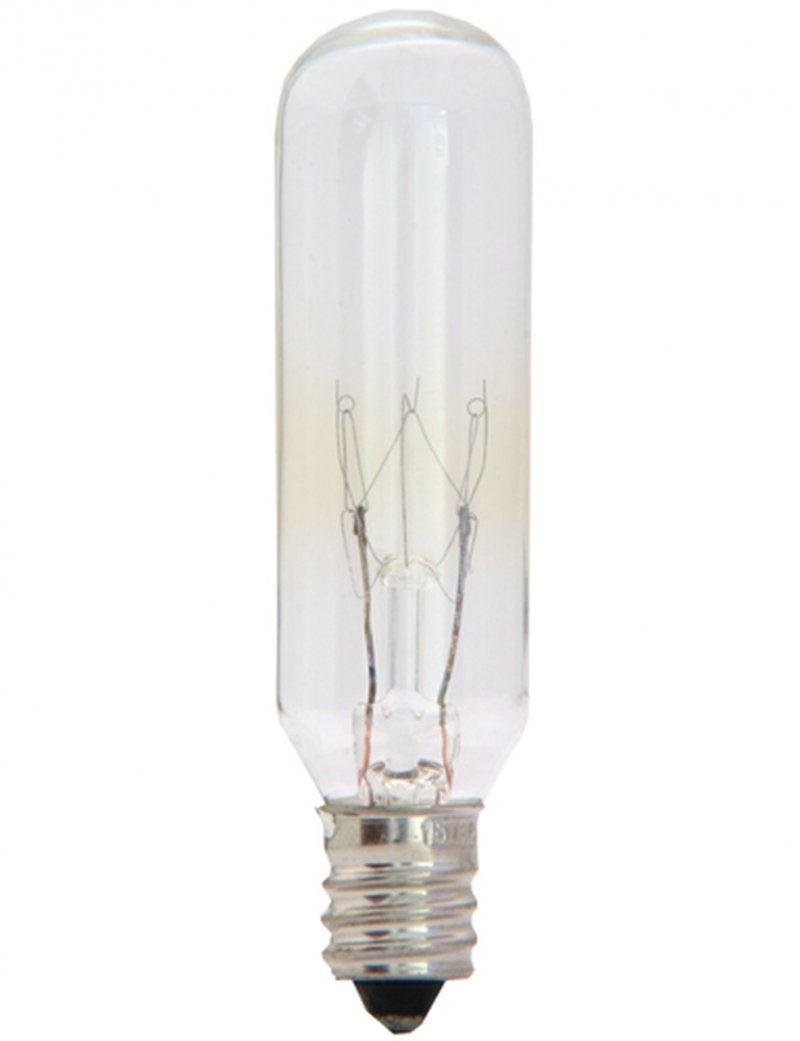 LAMP, BOX OF 25, TUBULAR, CANDELABRA 130 VOLT, COMMERCIAL #15T6-130V-CS