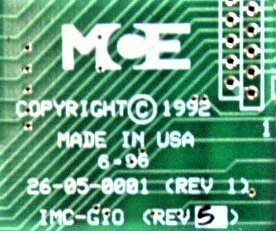 BOARD, CIRCUIT, GENERAL TURBO DF I/O MCE # IMC-GIO REV 5