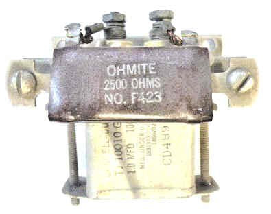 CAPACITOR, 1 MFD 1000VDC WITH 2500 OHM RESISTOR VINTAGE TJ10010G