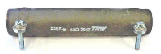 RESISTOR. 5 LONG, 43 OHMS, WESTINGHOUSE # X28F9