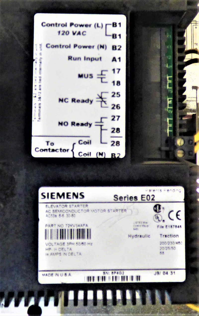 STARTER, DEFINITE PURPOSE, SEE PHOTOS FOR DATA SIEMENS # 72KV34AFA