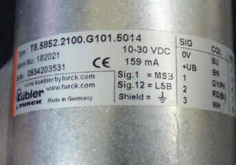 ENCODER, 10-30 VDC, 159Ma, KONE # KM51464717I KUBLER# T8.5852.2100.G101.