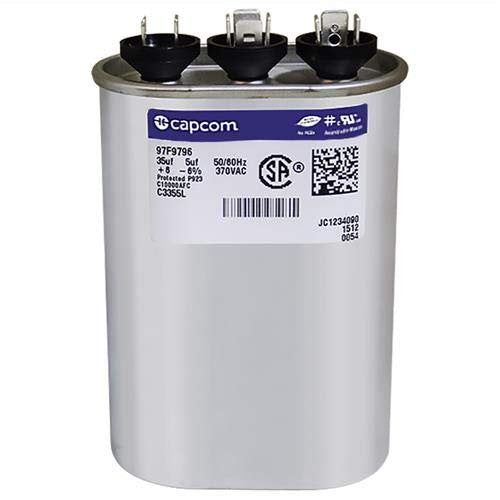 CAPACITOR, 35 + 5 uf MFD 370 Volt VAC GE # 97F9796