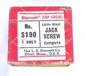 SET, JACK SCREW, WITH ALL ATTACHMENTS SEE BELOW, STARRETT S190