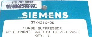 SURGE SUPPRESSOR. 0.15UF SIEMENS# 3TX4210-0D OTIS # AAA00605AAA001