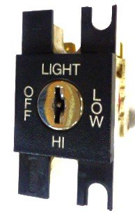 SWITCH. KEYED, LIGHT, OFF-HI-LOW, V7 FIXTURES, DOVER # 9746006
