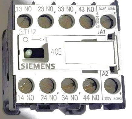 CONTACTOR, 4 N.O. CONTACTS, 10A, 110120 VAC SIEMENS # 3TH30400AK6