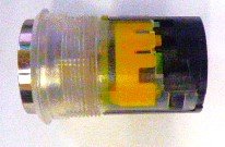 PUSHBUTTON, SS, PROJECTING AMBER LED, CLEAR RING 30 VDC OTIS AAA23500BY89